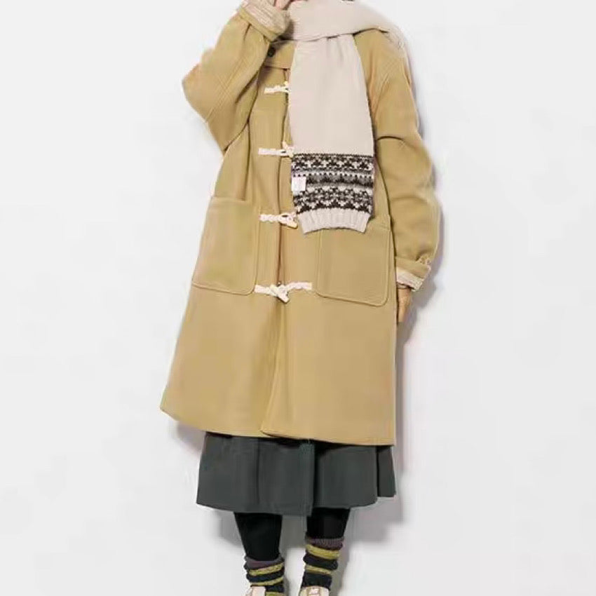 ロング丈 シンプル ダッフルコート(2Colors)241145