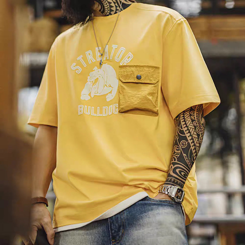 パッチポケット付 ユーズドテイストTシャツ(1Color)250541