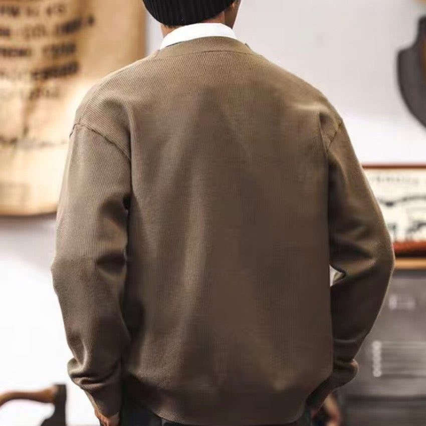 ロゴ付 Vネック カーディガン(3Colors)241182