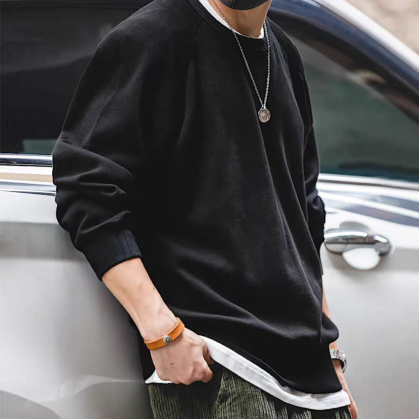 Vガゼット付 ラグランスリーブ プルオーバー(4Colors)240897