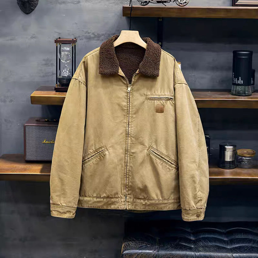 ヴィンテージテイスト ボア フルジップジャケット(2Colors)241031