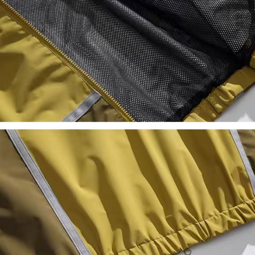 ブロックカラー オーバーサイズ フード付ジャケット(2Colors)250225