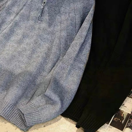 ハーフジップ ハイネック セーター(2Colors)250891