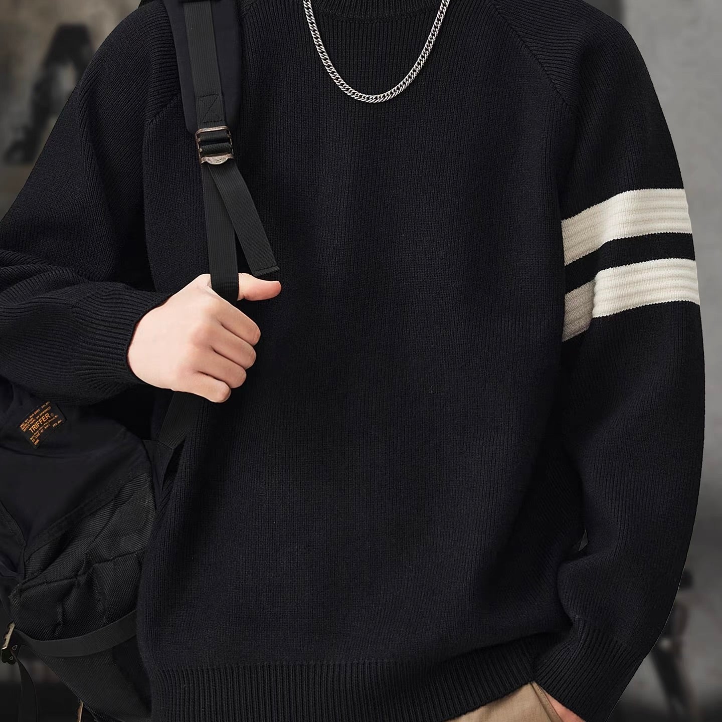 ラインデザイン ラグランスリーブ セーター(3Colors)251069