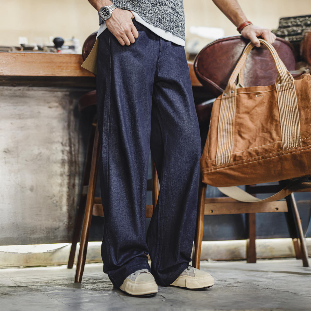 赤耳 ワイドストレート デニムパンツ(1Color)250697