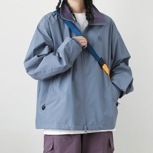 刺繍 ダブルジップ スタンドカラー ジャケット(2Colors)250630