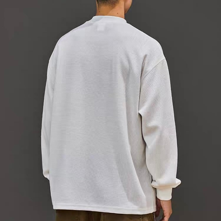 ワッフル ヘンリーネックプルオーバー(3Colors)250707