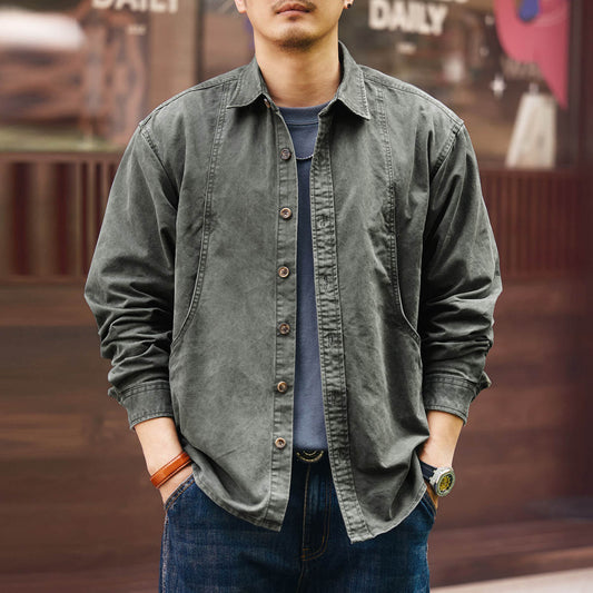 ウォッシュ加工 レトロデザインシャツ(3Colors)250665