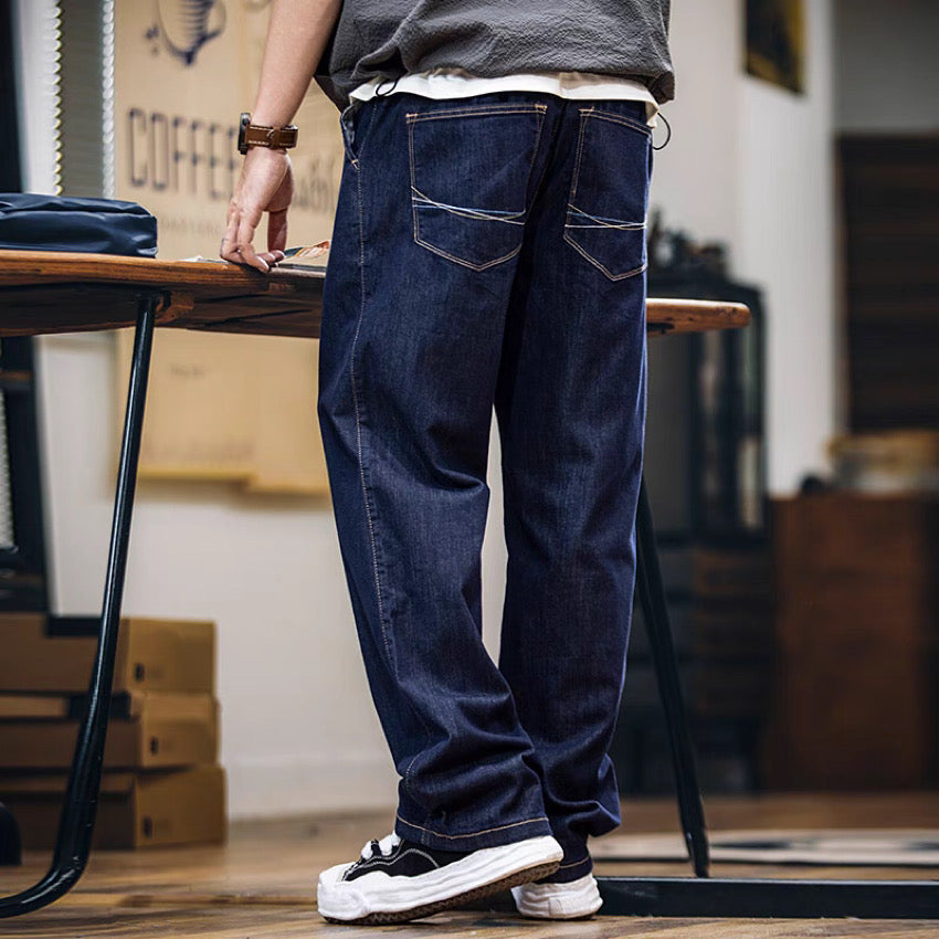 刺繍 ストレート デニムパンツ(1Color)250206