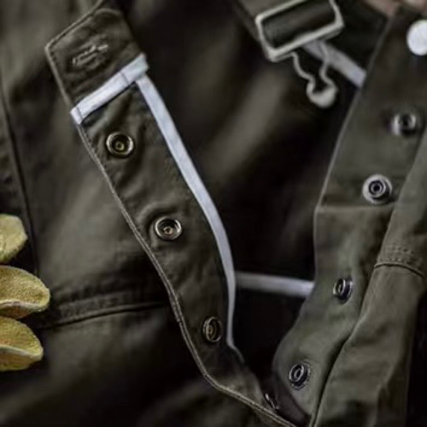 ウォッシュ加工 マルチポケット付 オーバーオール(2Colors)240794