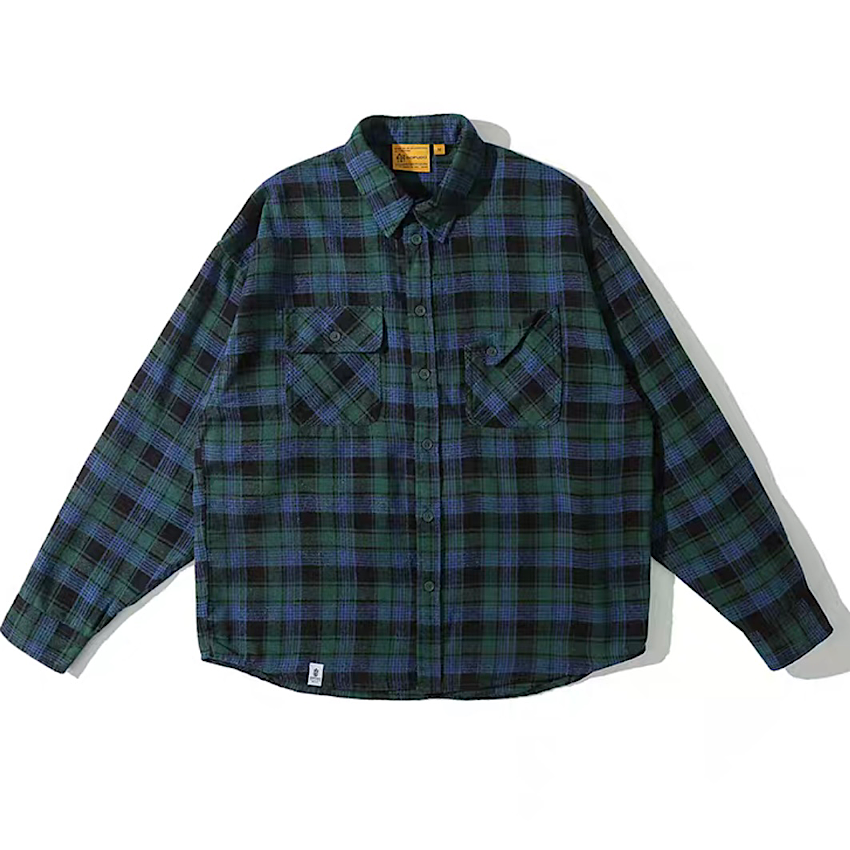 デザイン胸ポケット付 チェックシャツ(3Colors)250254