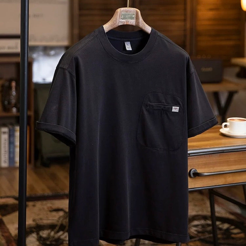胸ポケット付 ウォッシュドTシャツ(2Colors)250249