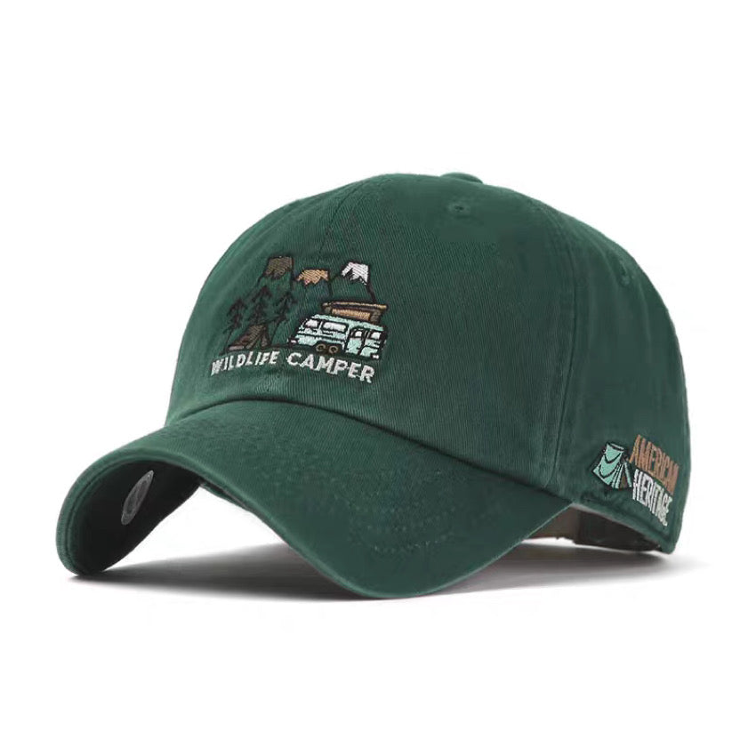 レトロ 刺繍 ベースボールキャップ(4Colors)250307