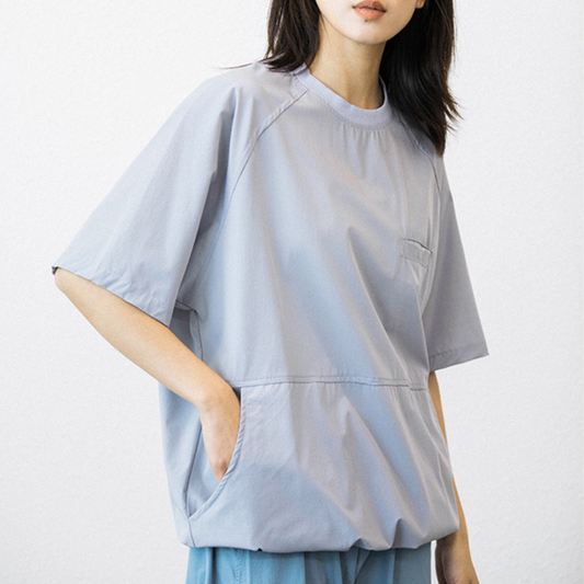 裾ドローコード サイドポケット付 オーバーサイズTシャツ(3Colors)240375