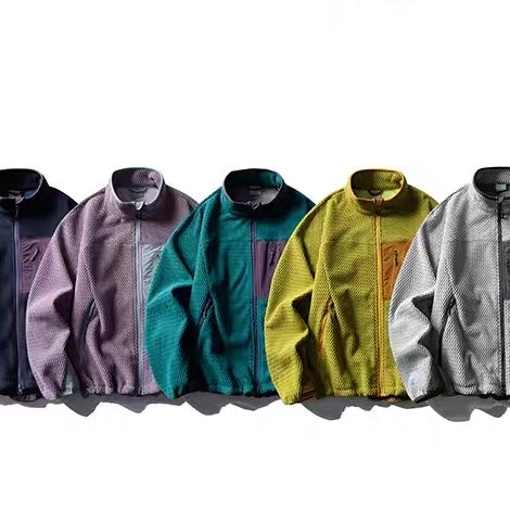 パッチポケット付 スタンドカラー フリースジャケット(5Colors)250730