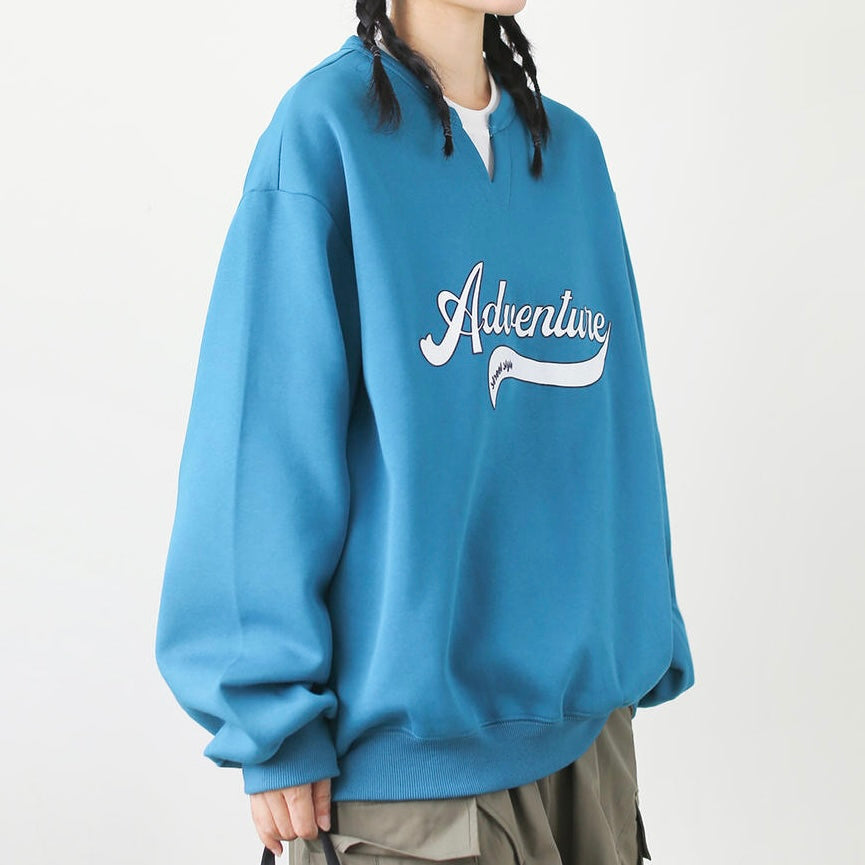 フェイクレイヤード オーバーサイズ ロゴスウェット(3Colors)250716