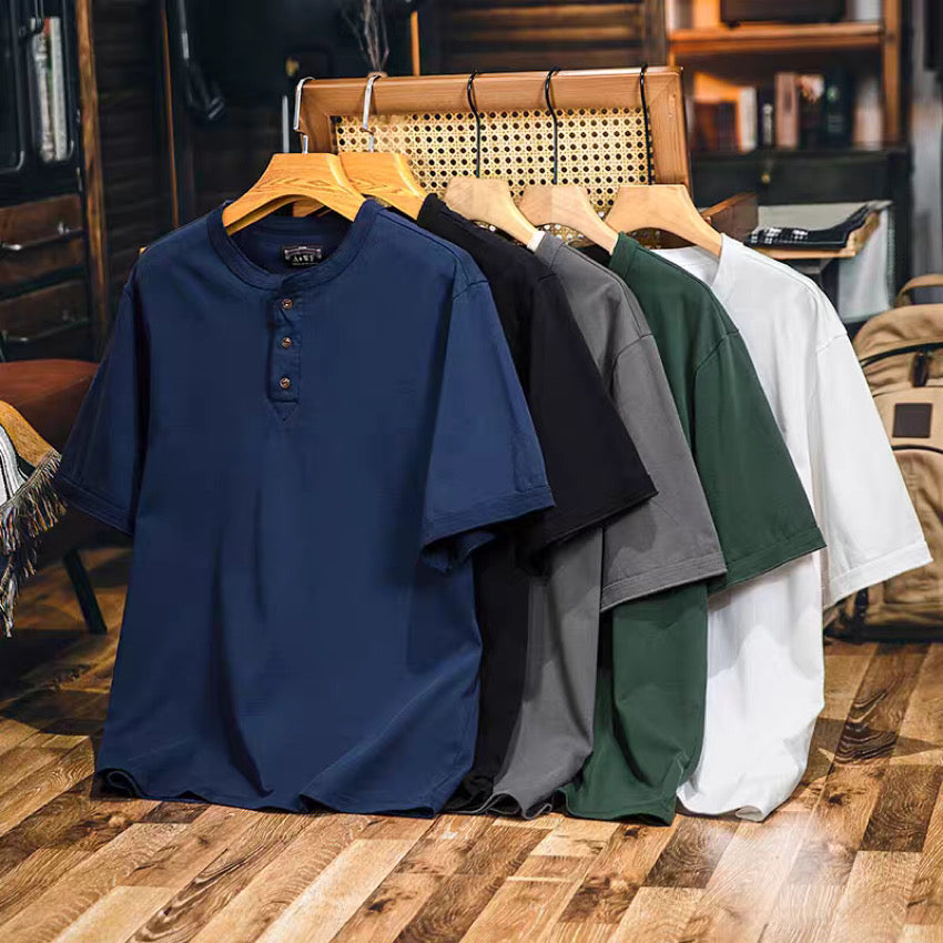 ベーシック ヘンリーネックTシャツ(5Colors)250260