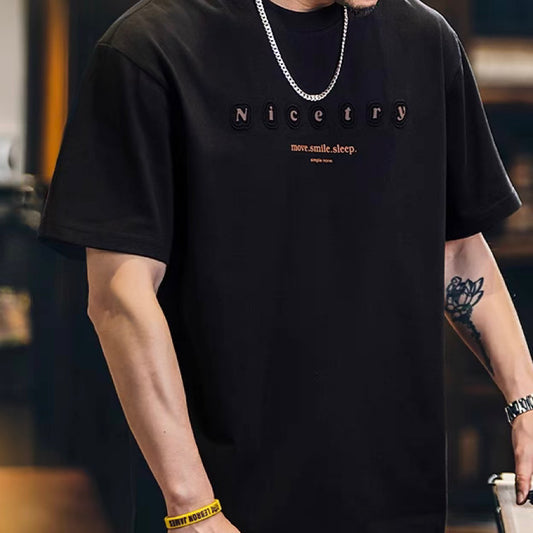 立体ロゴ シンプル 半袖Tシャツ(2Colors)250267