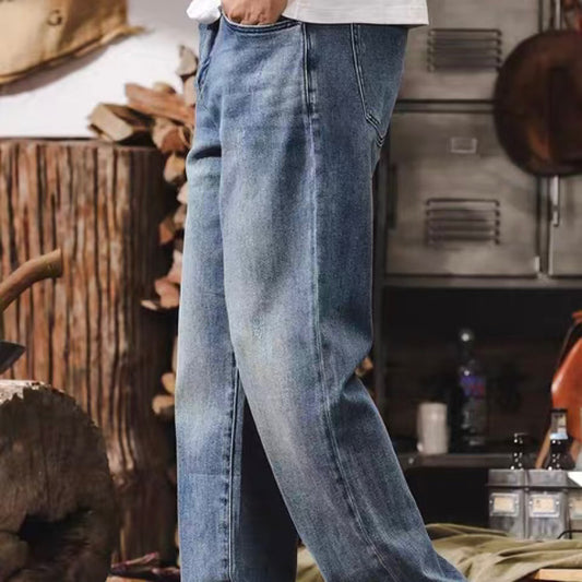 ストレッチ ワイドストレート デニムパンツ(1Color)250106