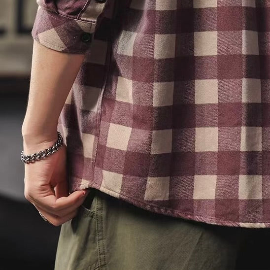 レトロ ギンガムチェック 長袖シャツ(1Color)260101