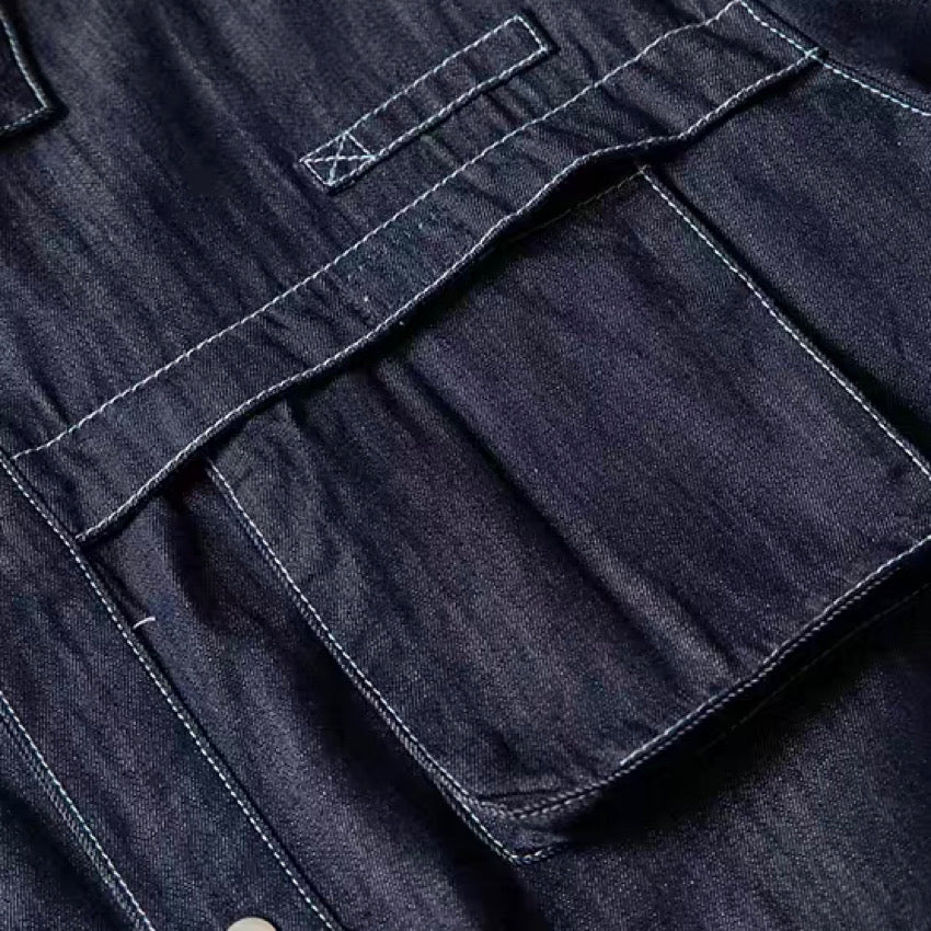 ステッチ 胸ポケット付 デニムシャツ(1Color)250368