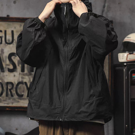 UVカット アイスシルク フード付ハイネックジャケット(3Colors)240491