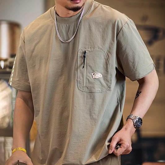 裾ドローコード ジップポケット付Tシャツ(2Colors)250292