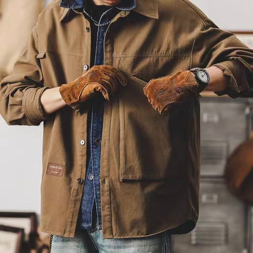 ヴィンテージテイスト シンプル ワークシャツ(1Color)240765