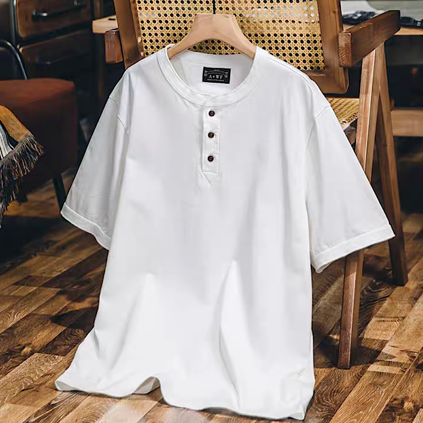 ベーシック ヘンリーネックTシャツ(5Colors)250260