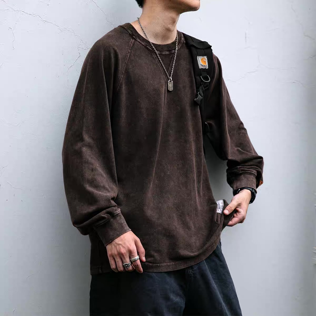 ラグランスリーブ ウォッシュド 長袖Tシャツ(2Colors)250795