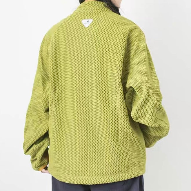 パッチポケット付 スタンドカラー フリースジャケット(5Colors)250730