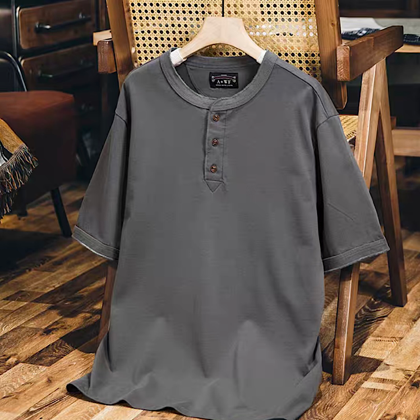 ベーシック ヘンリーネックTシャツ(5Colors)250260