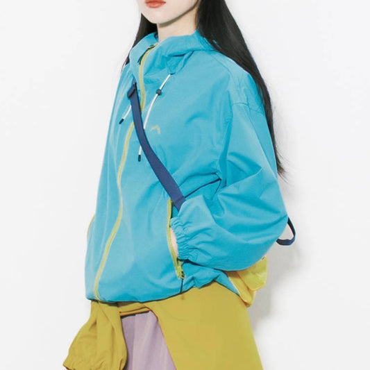 ワンポイントカラー シンプル マウンテンパーカー(6Colors)250710