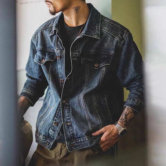 アメリカンレトロ ウォッシュ ブルーデニムジャケット(1Color)250727