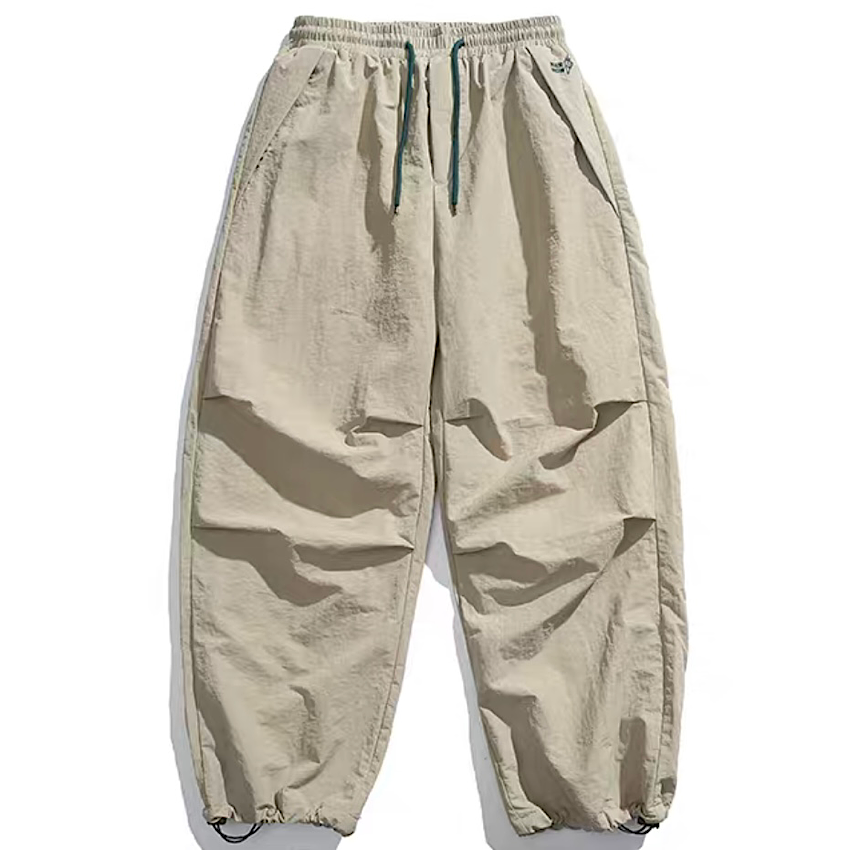 裾ドローコード ワイド パラシュートパンツ(5Colors)241105