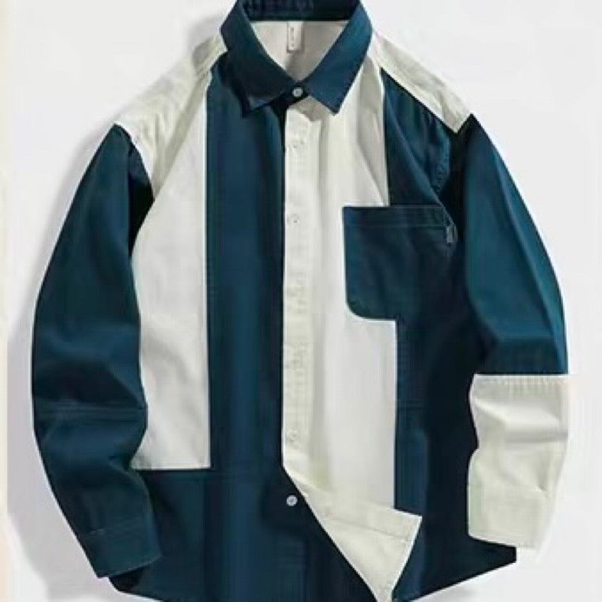 クレイジーパターン バイカラー シャツ(2Colors)240033