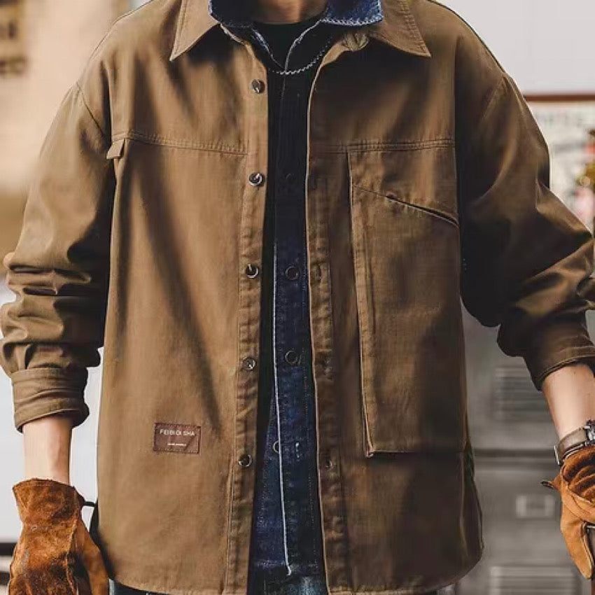 ヴィンテージテイスト シンプル ワークシャツ(1Color)240765