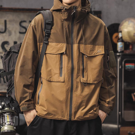 バイカラー フラップポケット フード付ジャケット(2Colors)250741