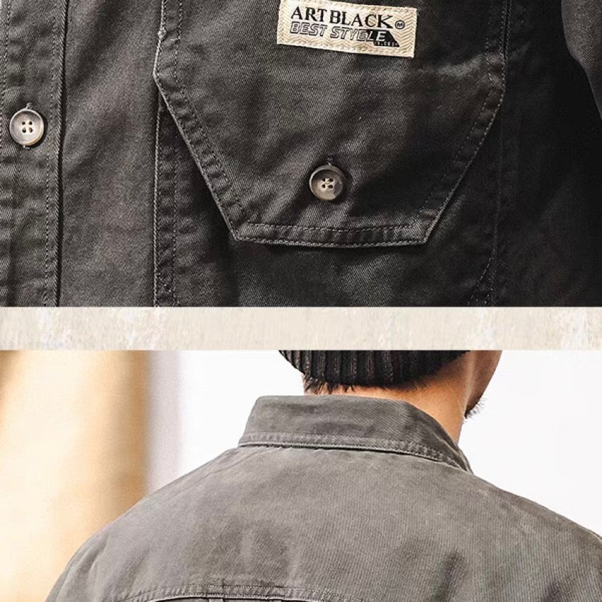 ロゴ入りデザインポケット付 ワークシャツ(3Colors)250010