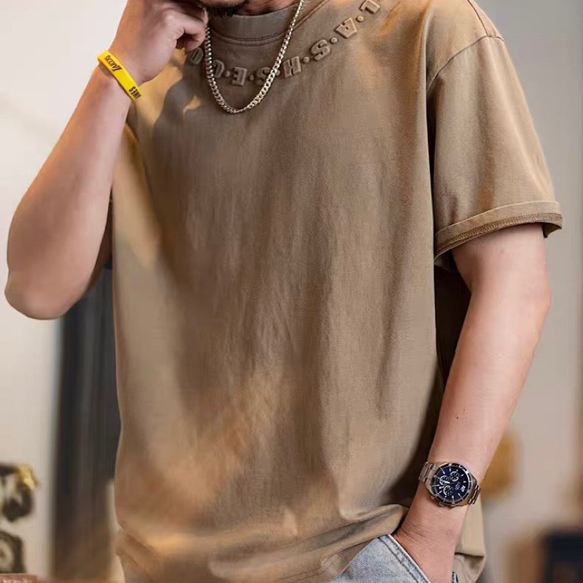 ネック立体ロゴ ウォッシュドTシャツ(2Colors)250256