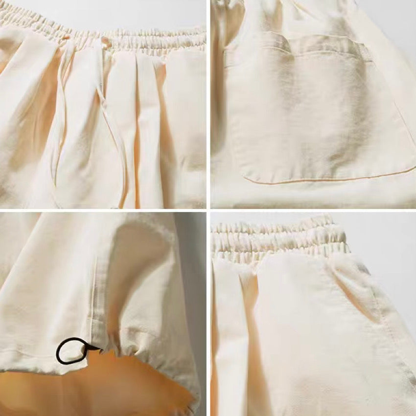 裾ドローコード ボリューム ワイドパンツ(2Colors)250223