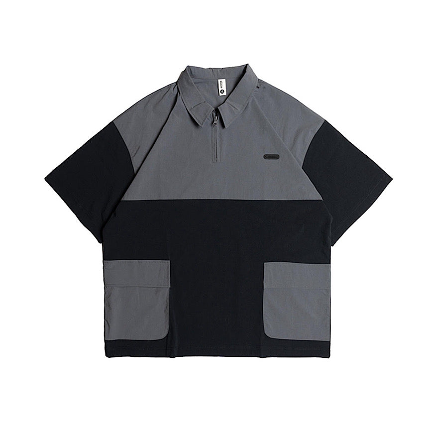 バイカラー ハーフジップ ポロシャツ(3Colors)250556
