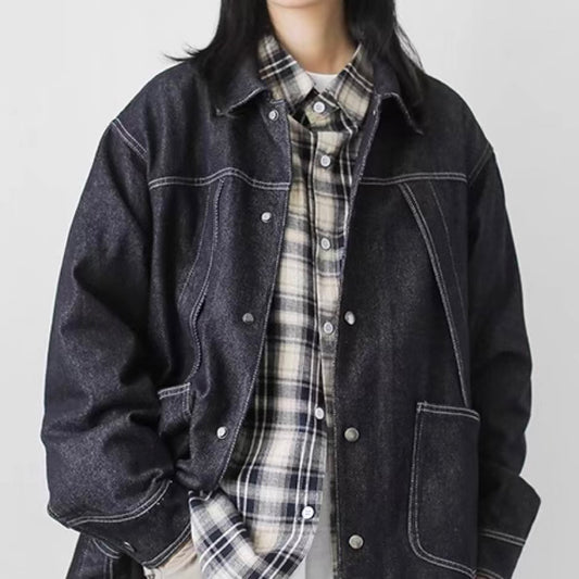 デザインステッチ オーバーサイズ デニムジャケット(1Color)250031