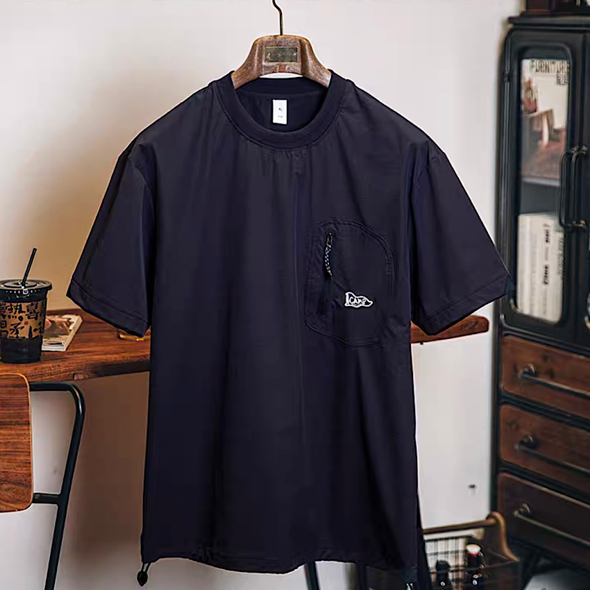 裾ドローコード ジップポケット付Tシャツ(2Colors)250292