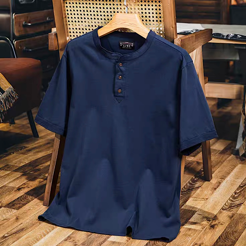 ベーシック ヘンリーネックTシャツ(5Colors)250260
