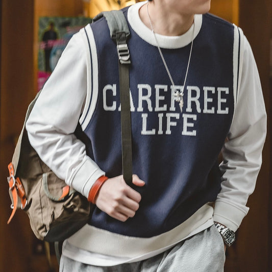 カレッジスタイル ロゴ ニットベスト(2Colors)250589