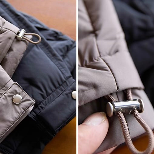 スクエア柄 襟付きダウンジャケット(2Colors)251024