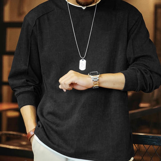 フェイクレイヤード ネックカットデザイン プルオーバー(2Colors)250750