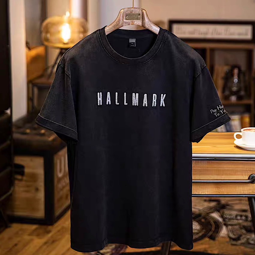 レトロ 刺繍 ウォッシュドTシャツ(2Colors)250236