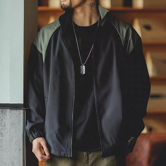 バイカラー スタンドネック スポーツジャケット(1Color)250729